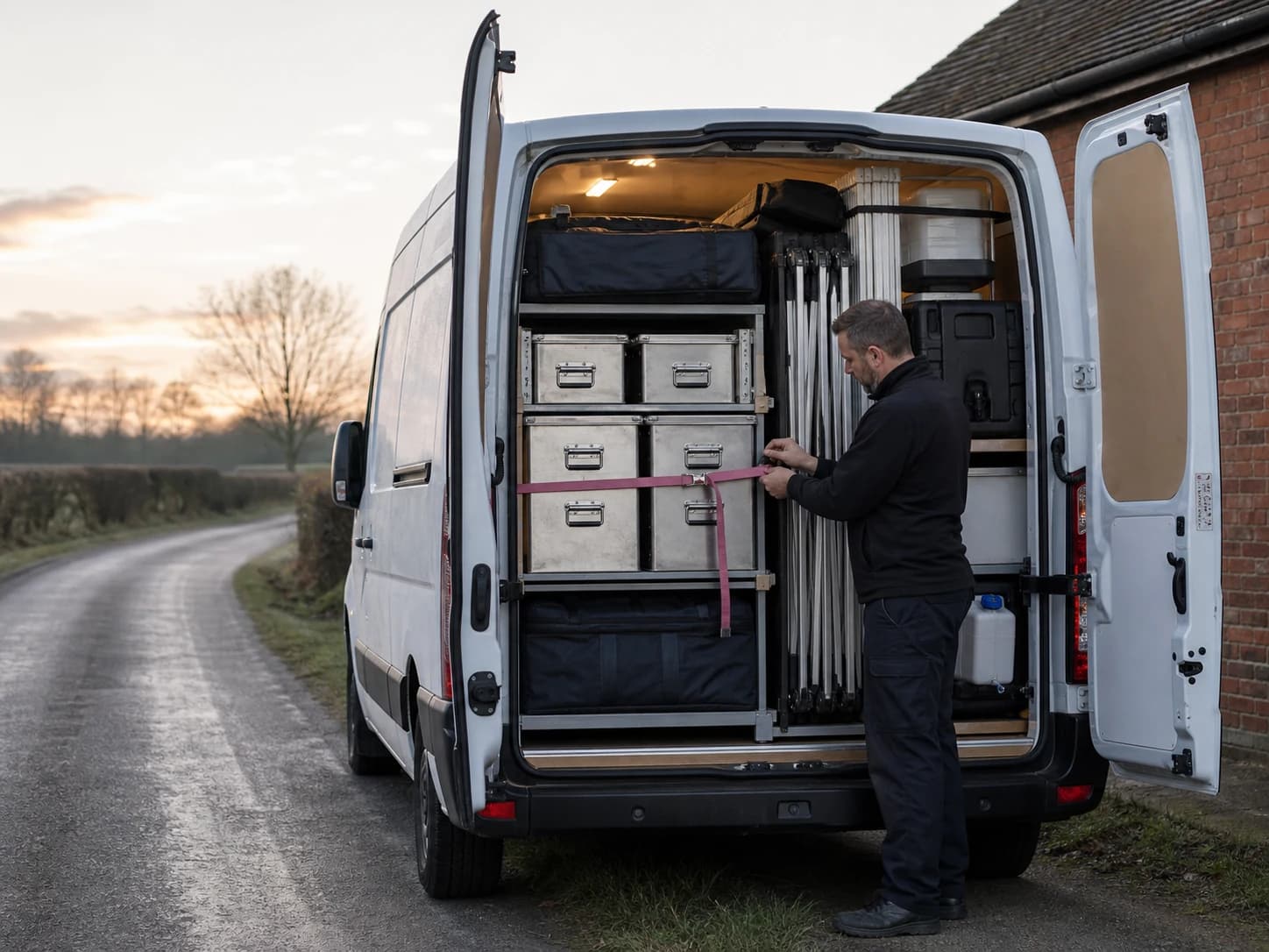 Pig & Pickle Catering van loaded and ready to leave for an event in Cambridgeshire